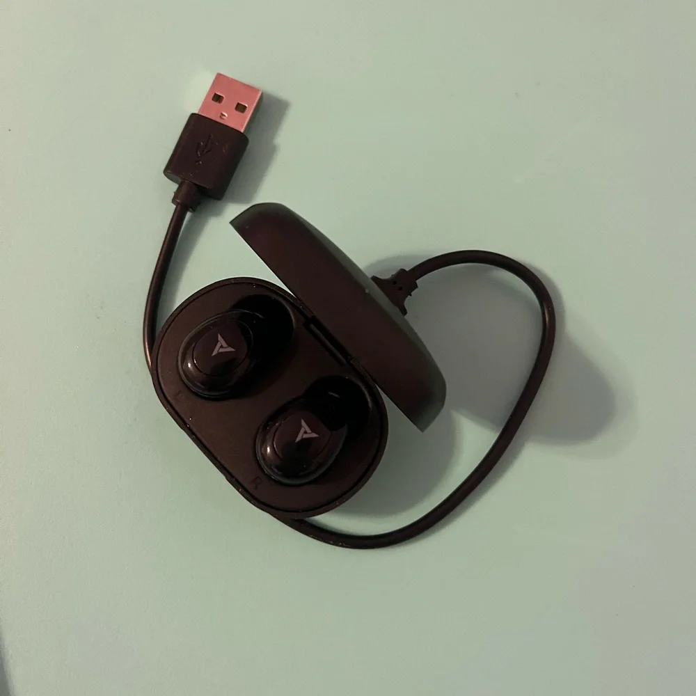 Black Wireless Earbuds with Charging Case